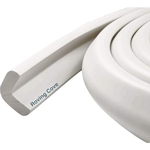 Roving Cove Edge Protector for Baby (6ft Large Edge Only), Hefty-Fit Heavy-Duty Soft Foam Furniture Edge Bumper Guards, Desk Edge Cushion, Wall Corner Covers, 3M Adhesive, Oyster White (Off White)