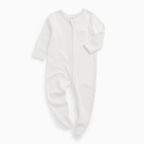 Clever Zip Baby Pajamas White / 3-6M