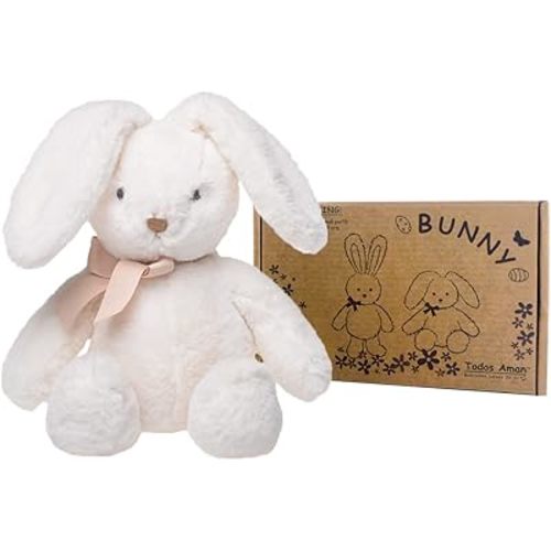 Plush Stuffed Animals Toys Soft and Cuddly Great Christmas Easter Birthday for Toddlers Kids and All Ages (Beige Bunny)