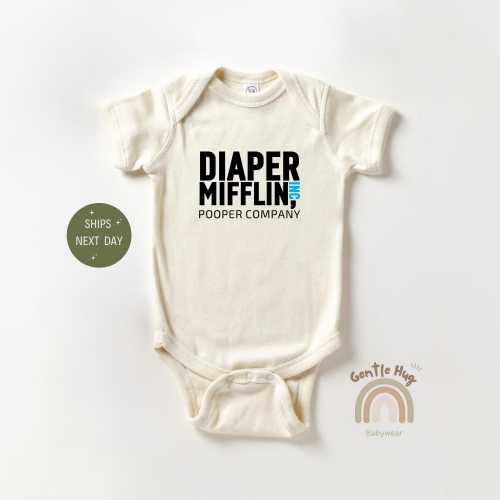 Diaper Mifflin Pooper Company Baby Onesie® - The Office Baby Bodysuits - Baby Shower Gift - Funny Baby Onesie® - Newborn Bodysuit