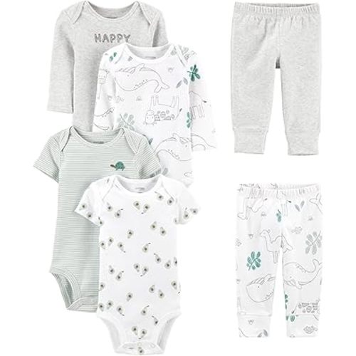 Simple Joys by Carter's unisex-baby 6-piece Bodysuits (Short and Long Sleeve) and Pants Set