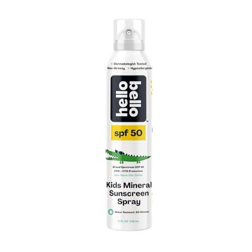 Hello Bello SPF 50 Kids Mineral Sunscreen Spray, Hypoallergenic Broad Spectrum UVA and UVB Protection, Reef Friendly and Water Resistant, 5 oz