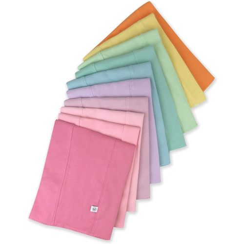 HonestBaby Organic Cotton Knit Burp Cloths Multipack, 10-Pack Rainbow Pinks, One Size