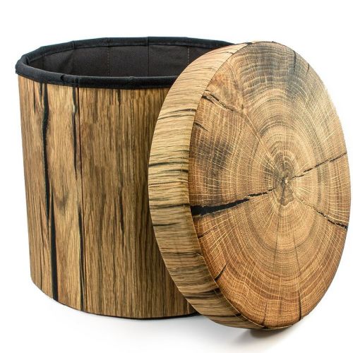 Sorbus 15 Inch Faux Tree Stumps Log Storage Ottoman - Perfect Footstool Kids Toy Chest, Rustic Log Cabin Decor Bench, Pedestal, Side End Table