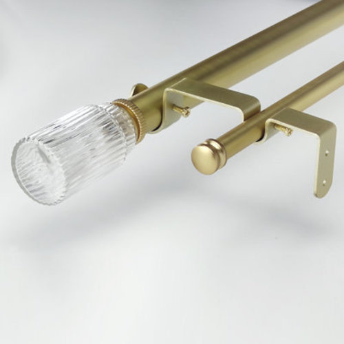 Mercer41 Judner Gold Adjustable Double Curtain Rod Set & Reviews | Wayfair