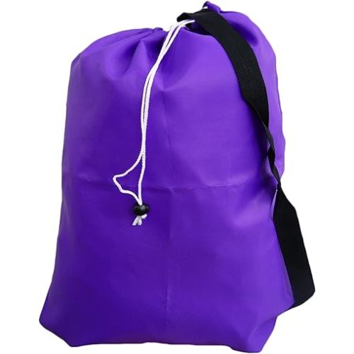 Purple Laundry Bag with Strap, Drawstring, Large Size: 30x40