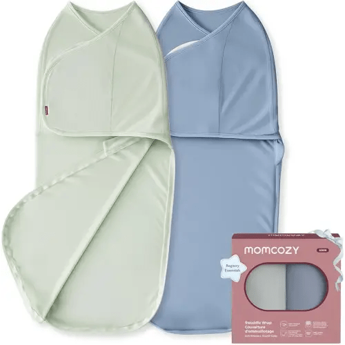 Momcozy Swaddles for Newborns, Quiet Fastener Suitable for Infant 0-3 Months, New-Parent-Friendly Swaddle Sack, Reduce Startle Reflex, Newborn Boys Girls Registry Essentials, 2-Pack, Serenity