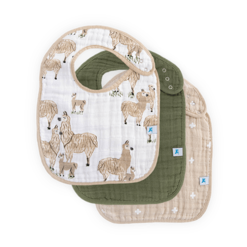 Cotton Muslin Classic Bib 3 Pack - Llama Llama