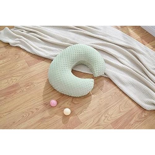Nursing Pillow and Positioner Breastfeeding and Bottle Feeding, Propping Baby, Tummy Time, Sitting Support, with Removable Polyester Cover, dots Fabric, for Baby Boy Girl(Bay)