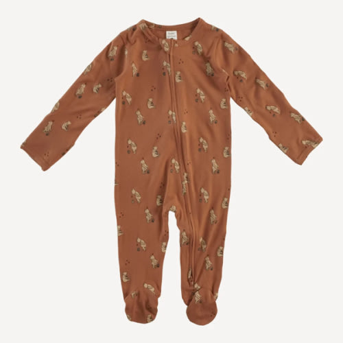 long sleeve two way zipper footie | sierra pooh | bamboo