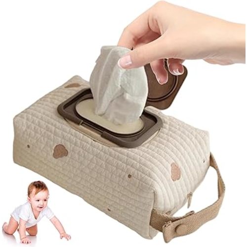 Diaper Bag Organizer, Bear Pattern Diaper and Wipes Pouch with Handle, Washable Reusable Embroidery Baby Wipes Storage Bag for Travel, Pouches, Organizer