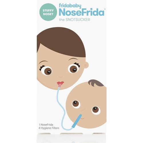 FridaBaby NoseFrida The Snotsucker with Travel Case, Easy Nasal Booger and Ear Cleaner, Gentle Nose Cleaner Suction, Aspirator for Sinus Congestion Relief, for Newborns/Infants