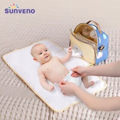 SUNVENO Baby Diaper Changing Bag with built-in Changing Pad Storage Bag