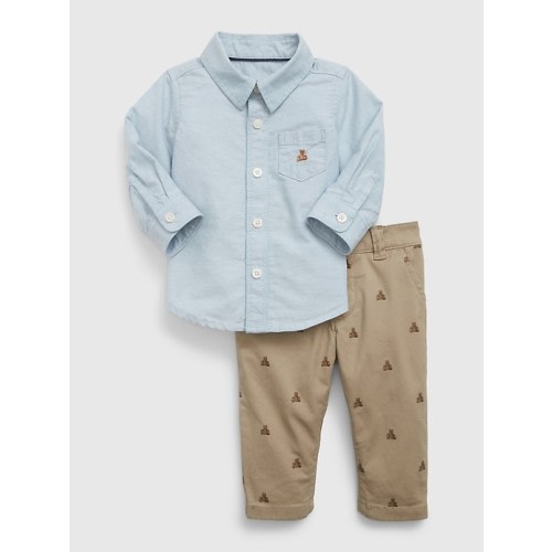 Baby Brannan Bear Outfit Set in bleach blue, size: 6-12 M
