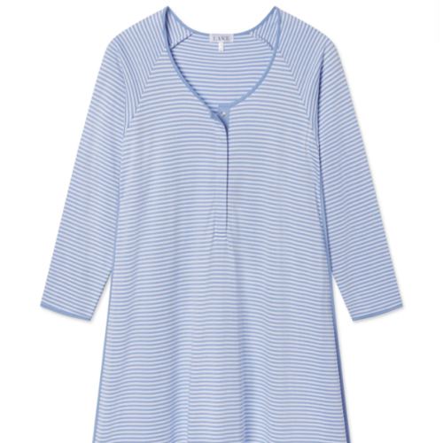 LAKE | Women | Pima Cotton Pajamas | Hydrangea Maternity Long Sleeve Nightgown
