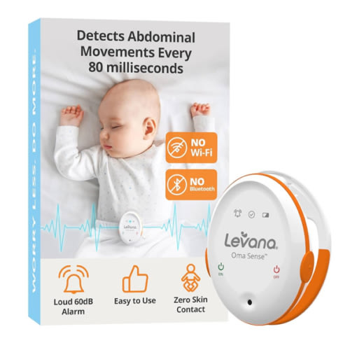 Levana Oma Sense Portable Baby Breathing Movement Monitor with Vibrations and Audible Alerts Designed to Stimulate Baby and Alert Parents