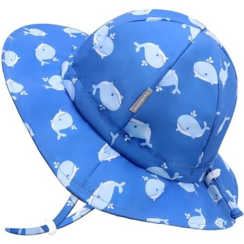 UPF 50+ Baby Bucket Hat - Wide Brim Sun Protection Beach Cap for Girls - Cute & Adjustable Toddler Hat