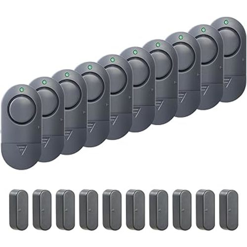 Window and Door Alarm, 120 DB Black for Home Security and Kids Safety, Suitable for Pool, Homes, Offices, Cabinets (10 Pack)