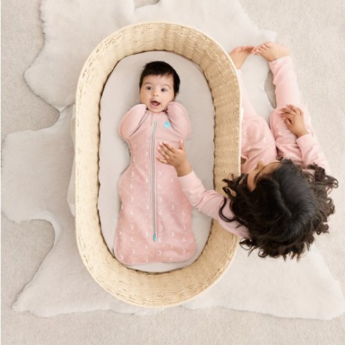 Swaddle Up™ 1.5 TOG size Small Cotton Dusty Pink Moon and Back