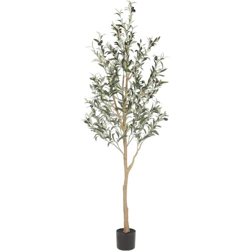 Realead 6ft Artificial Olive Tree, Tall Faux Olive Tree Plants, Fake Potted Olive Silk Tree with Branches and Fruits, Artificial Trees for Modern Home Office Living Room Floor Decor Indoor (72in)