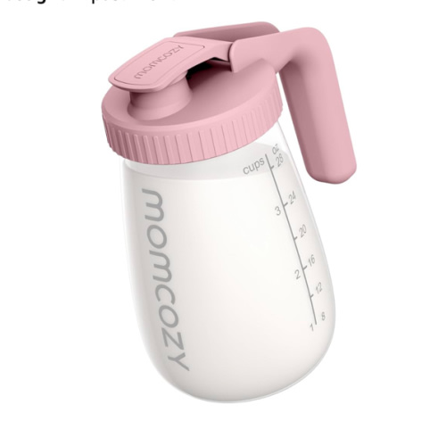 Momcozy Breast Milk Pitcher, Resistant to Heat and Cold Abrupt Temp Swings, No Leak Glass Breast Milk Fridge Storage Container with Wide Mouth, Fast Baby Formula Maker, Breastfeeding Essentials, Grey