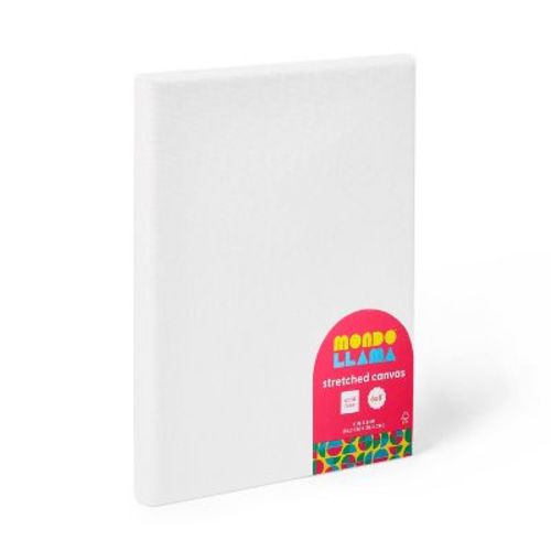 6"x8" Stretched Canvas White - Mondo Llama™: Art Canvases to Paint On, General Canvas Material
