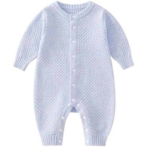 Newborn Boys Girls Sweater Romper Knitted Baby Outfits Toddler Fall Winter Solid Bodysuit Jumpsuit Clothes for 0~24M