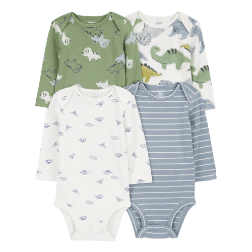Baby 4-Pack Long-Sleeve Dinosaur Bodysuits - Carter's 6M