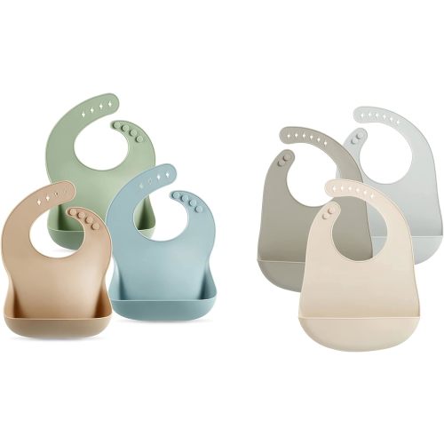 PandaEar Set of 6 Cute Silicone Baby Bibs