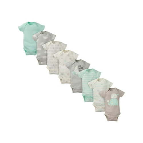 Gerber 8-Pack Unisex Baby Onesies Bodysuits, Short Sleeves, Sizes Newborn -12M
