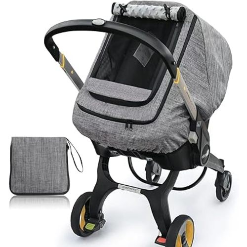 Waterproof Baby Car Seat Cover,Cold Weather Carseat Cover for Babies,Infant Car Seat Cover Canopy for Boy Girls,Windproof Car Seat Canopy for Boys & Girls, Keeps Babies Warm and Cozy(Gray Melange)