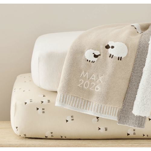 Tiny Sheep fitted crib sheet | West Elm