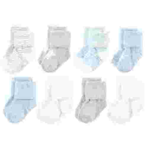 Hudson Baby Infant Boy Cozy Chenille Newborn and Terry Socks, Blue Star, 0-6 Months