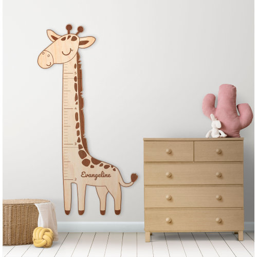 Giraffe growth chart for children, baby growth chart, height ruler, hanging growth chart, safari nursery decor, unique birthday gift