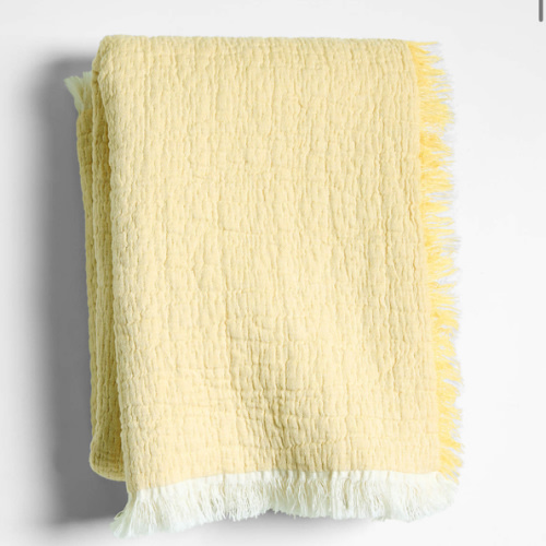 Supersoft Straw Yellow Organic Cotton Gauze Baby Stroller Blanket