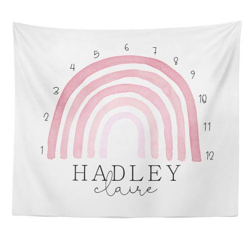 Rainbow Personalized Milestone Calendar | Pinks