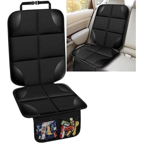 Car Seat Protector for Child Car Seat, 600D Fabric Waterproof Car Seat Cover with Non-Slip Backing, Seat Protector Under Baby Car Seat Protectors for Car Back Seat (1 Pack)