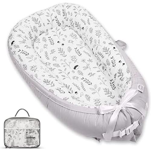 EAQ Baby Lounger, Snuggle Me Lounger, Portable Baby Nest Breathable & Soft, 100% Cotton Baby Lounger Pillow, Safe Baby Bassinet for Co-Sleeping, Nursery, Travel, Playtime