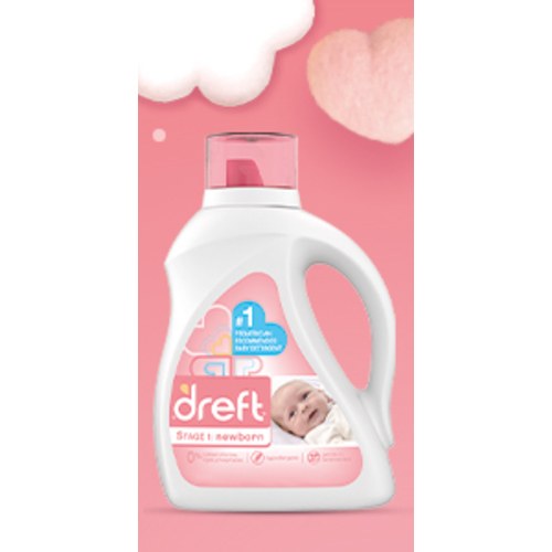Dreft Stage 1: Newborn Hypoallergenic Liquid Baby Laundry Detergent (HE), Natural for Baby, Newborn, or Infant, 92 Oz (64 loads) - 100 Fl Oz (Pack of 1)