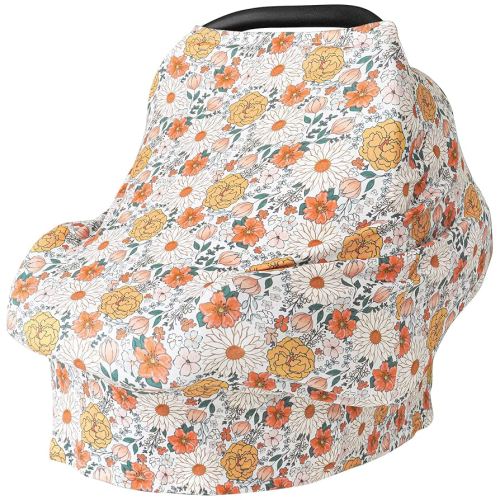 Konssy Baby Car Seat Covers- Multi-use Carseat Canopy for Babies, Stretchy Infant Carseat Cover Boy, Shower Gifts for Unisex Boys and Girls