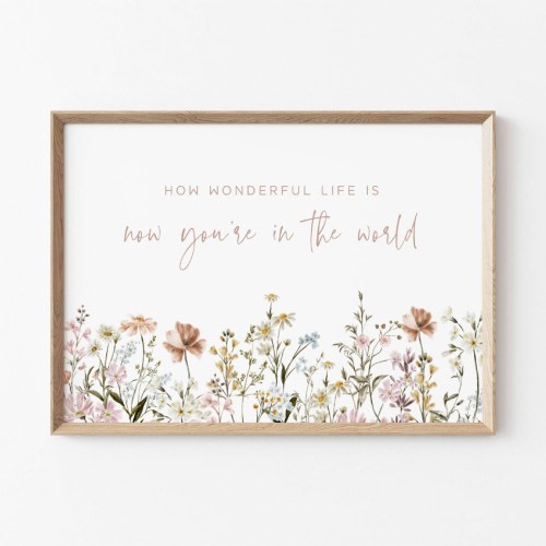 Boho Nursery Wall Art, Botanical Nursery Decor, Wildflower Nursery Wall Art, Girl Nursery Print, Baby Gift Nursery Decor Girl New Baby Gift