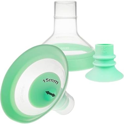 Nenesupply 15mm Flange Inserts and 24mm Flanges Compatible with Medela Breast Pump Parts Replacement 15mm Flange for Medela Work with Pump in Style Parts Symphony Swing Maxi Harmony Personalfit Flex