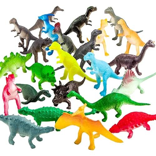 82 Piece Mini Dinosaur Toy Set for Dino Party Favor Supplies Birthday Cupcake Toppers - Assorted Vinyl Plastic Figure Toys for Kids Toddler Pinata Filler School Carnival Prize Bulk Goodie Bag Stuffers