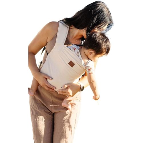 Original Baby Carrier by Happy! - Newborn to Toddler Carrier - 50% Linen/50% Cotton - Ethically Made - Lightweight and Adjustable - Almond Color