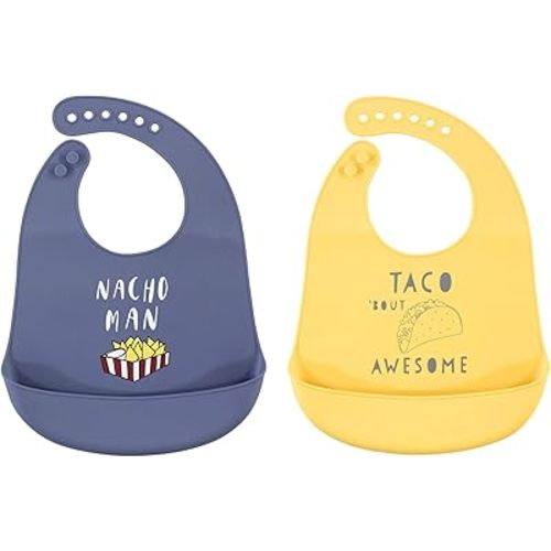 Hudson Baby Unisex Baby Silicone Bibs, Nacho Man, One Size