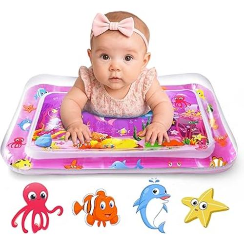 Yeeeasy Tummy Time Water Mat for Girl, Baby Girl Toys for 0, 3, 6, 9, 12 Months, Baby Girl Gifts, Develop Sensory Toys Kids' Indoor Climbers & Play Structures