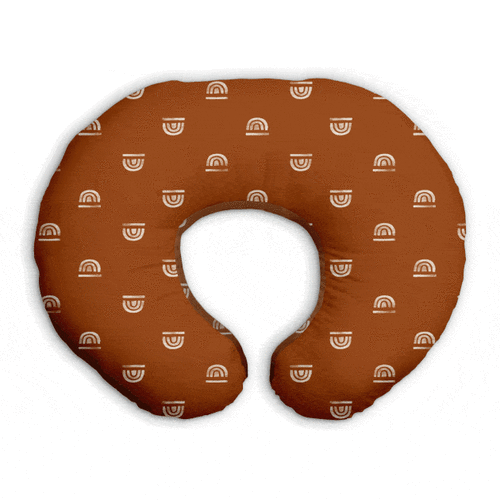Rainbow Stamp Nursing Pillow Cover - Rust – Project Nursery