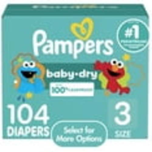 Pampers Baby Dry Baby Diapers Size 3, 104 Count (Select for More Options)