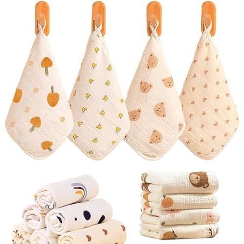 8pcs Baby Washcloths Soft Set | Baby Muslin Washcloth | Face Towels for Newborn with Sensitive Skin | Shower Gift for Baby Registry,12X12inch(30x30cm)