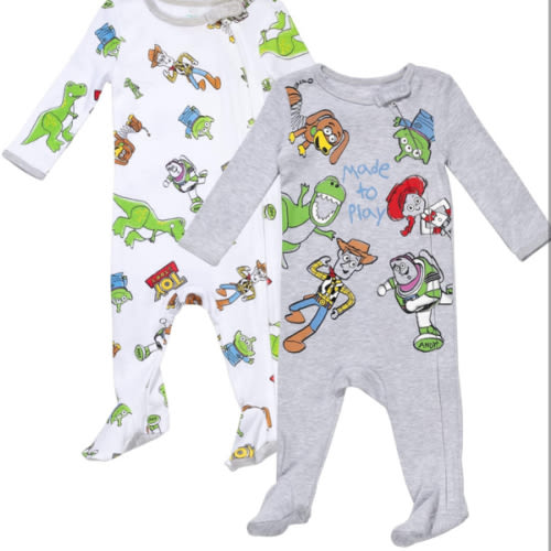 Disney Winnie the Pooh Lion King Monsters Inc. Pixar Toy Story Baby 2 Pack Sleep N' Play Coveralls Newborn to Toddler